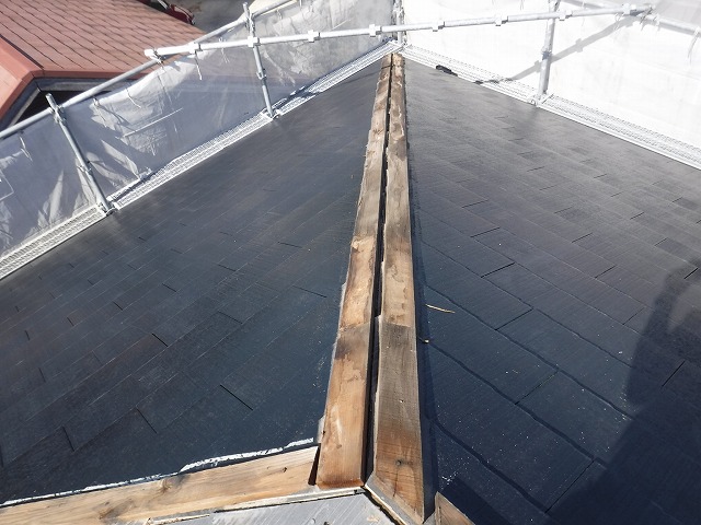 既存の貫板も撤去